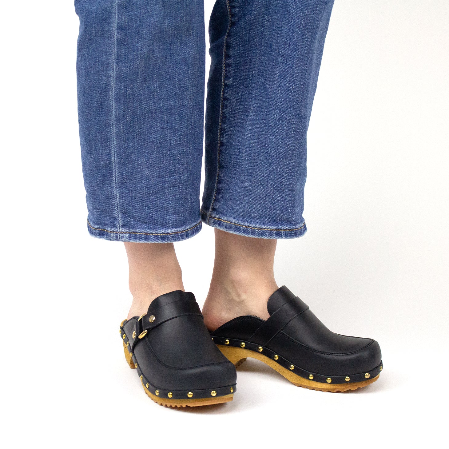 Sanita top leather clogs