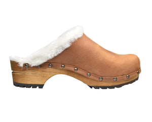 Sanita Hese Women&#39;s Wood Clog in Chestnut Open Back Clog