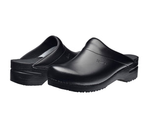 Sanita Karl PU Men&#39;s in Black Open Back Clog