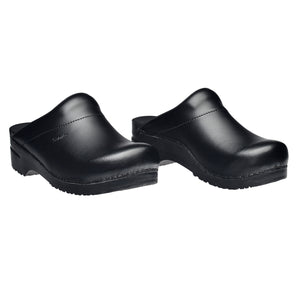 Sanita Karl PU Men&#39;s in Black Open Back Clog