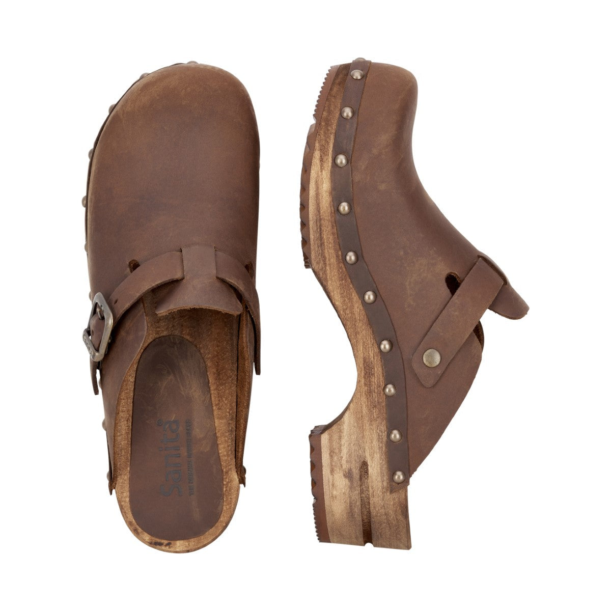 Sanita brown hot sale clogs