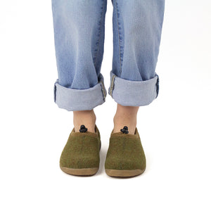 Sanita Samso Unisex Slipper in Army Green Slipper