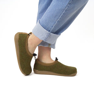 Sanita Samso Unisex Slipper in Army Green Slipper